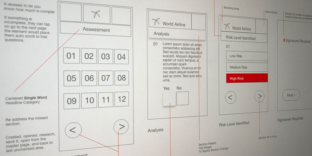 image of app planning sketch