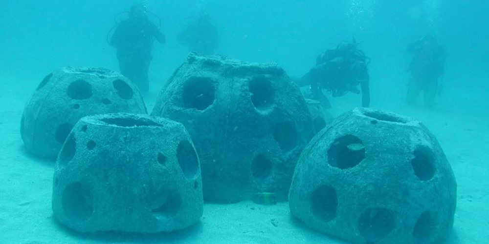 image of reef balls and divers